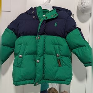 Polo by Ralph Lauren Kids Green and Navy Puffer Jacket